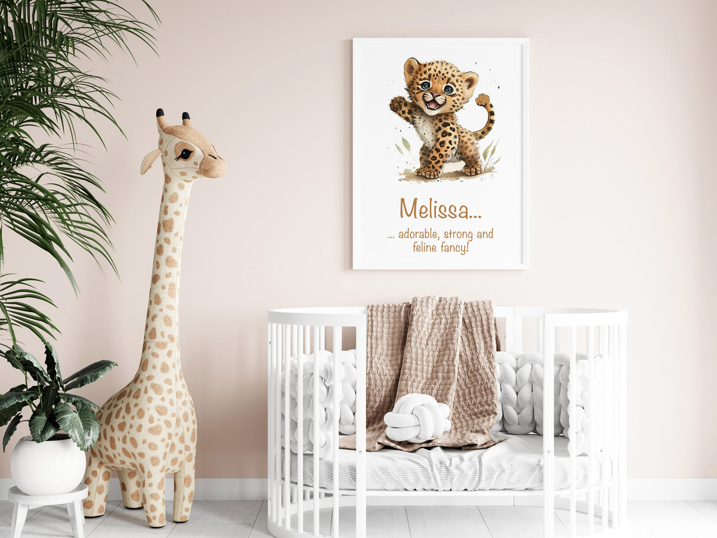 Personalised Named Print Cute Animal Nursery Art Inspirational Quote Kids Baby Safari Framed Poster Unframed Girls Bedroom Boys Decor Ideas