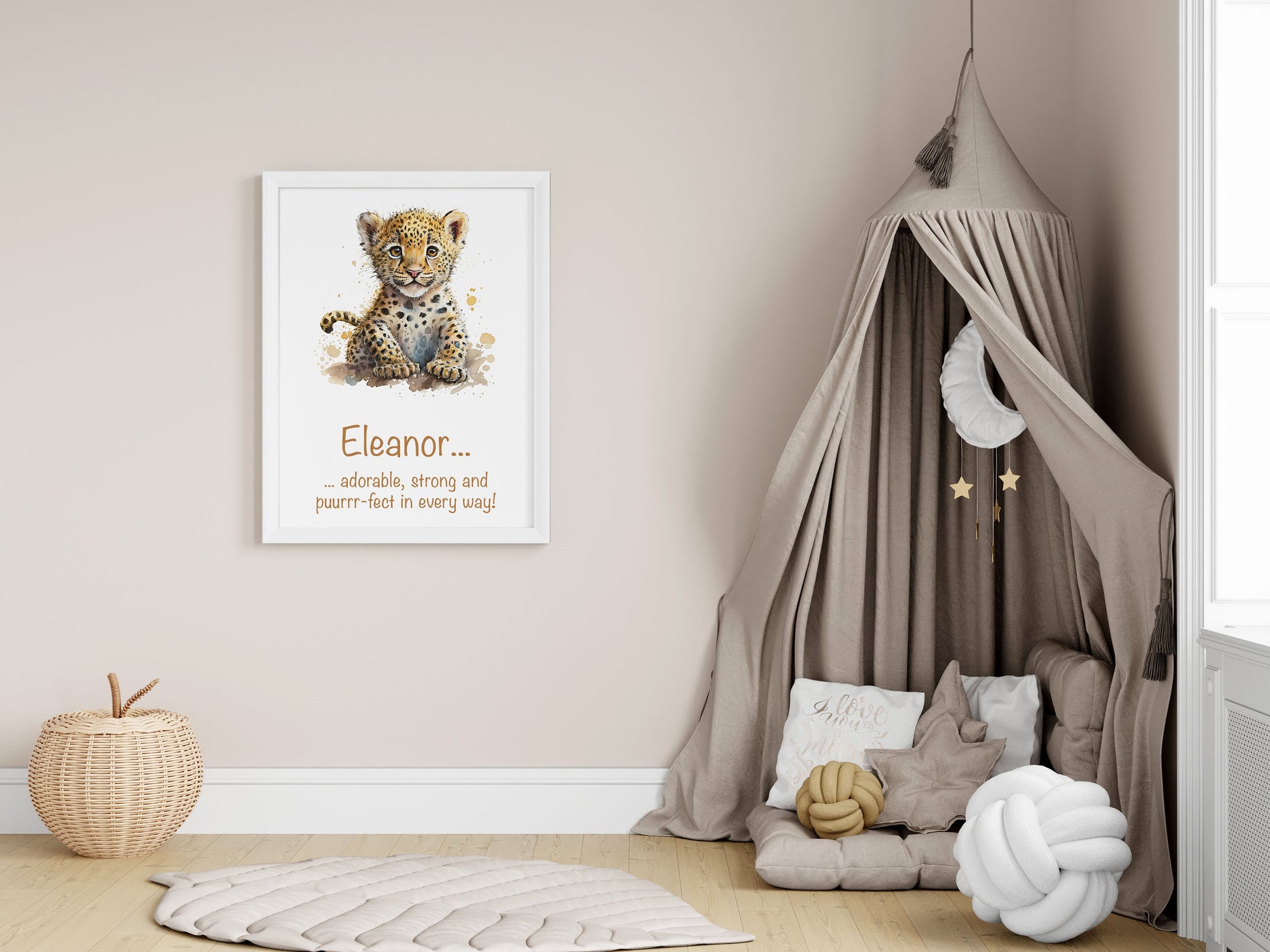 Personalised Named Print Cute Animal Nursery Art Inspirational Quote Kids Baby Safari Framed Poster Unframed Girls Bedroom Boys Decor Ideas