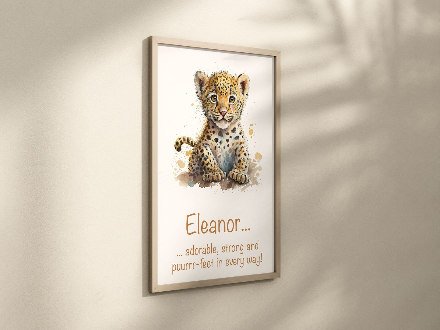 Personalised Named Print Cute Animal Nursery Art Inspirational Quote Kids Baby Safari Framed Poster Unframed Girls Bedroom Boys Decor Ideas