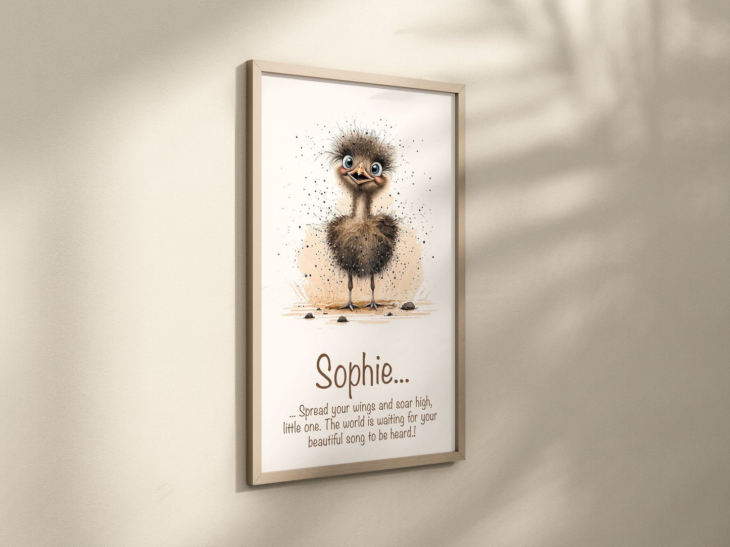 Personalised Named Print Cute Animal Nursery Art Inspirational Quote Kids Baby Safari Framed Poster Unframed Girls Bedroom Boys Decor Ideas