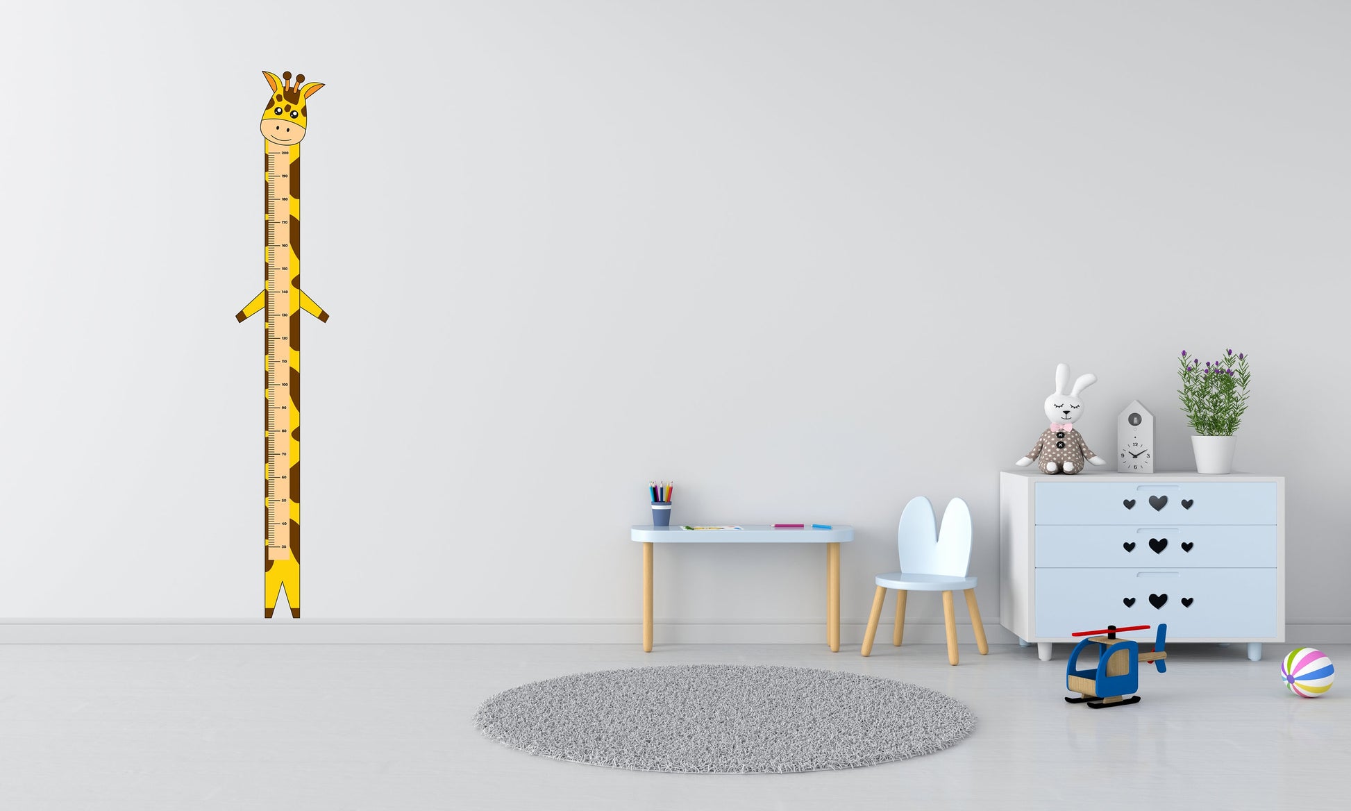 Track Your Little One's Growth with Our Cute Boho Giraffe Height Chart Wall Sticker - Perfect for Kids' Bedrooms!