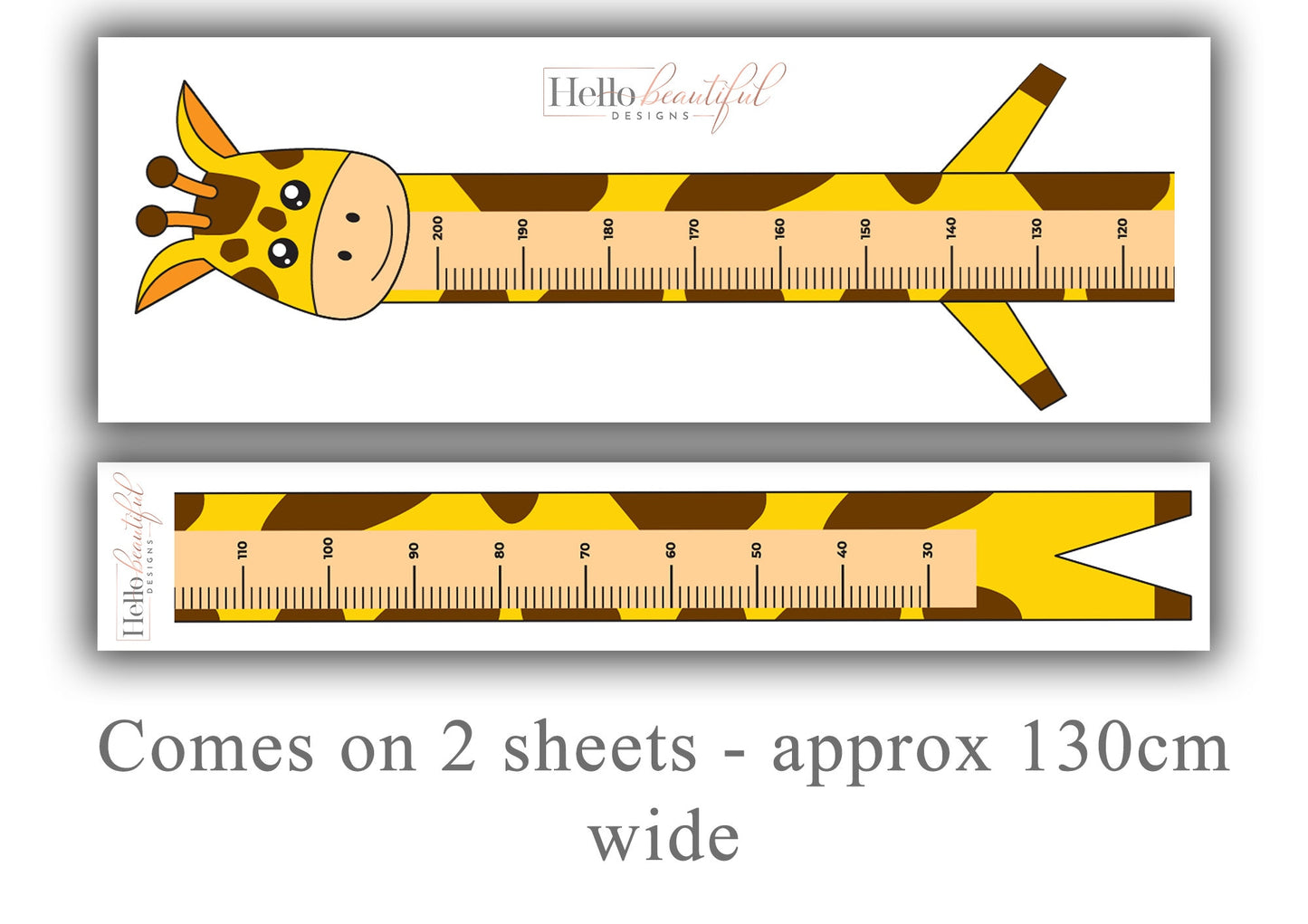 Track Your Little One's Growth with Our Cute Boho Giraffe Height Chart Wall Sticker - Perfect for Kids' Bedrooms!