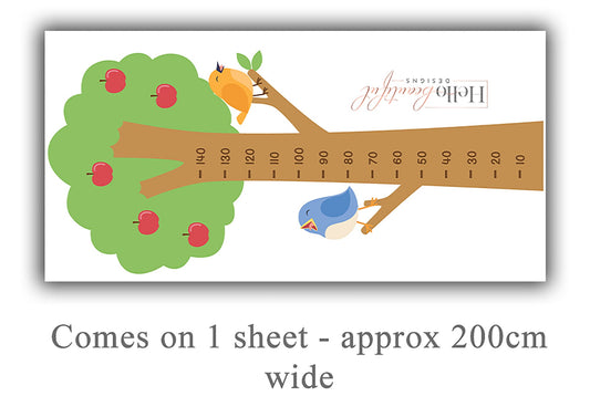 Get Your Hands on Our Handmade Apple Tree Growth Chart Wall Sticker - Perfect for Tracking Your Child's Growth Up to 140cm!