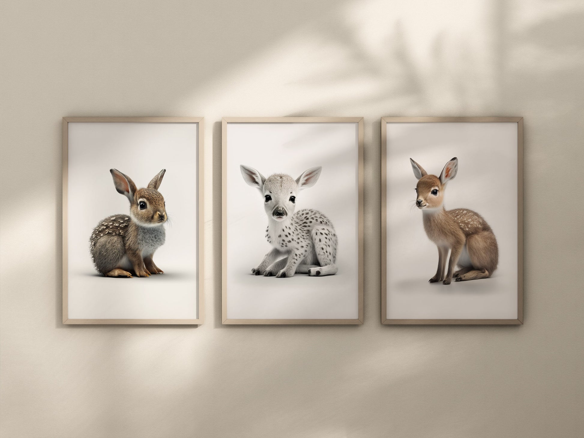 Animal Frame Prints White Cute Baby Nursery Decor Poster Safari Children's Picture Wall Art Work Boys Bedroom Girls Room Home Decor Ideas