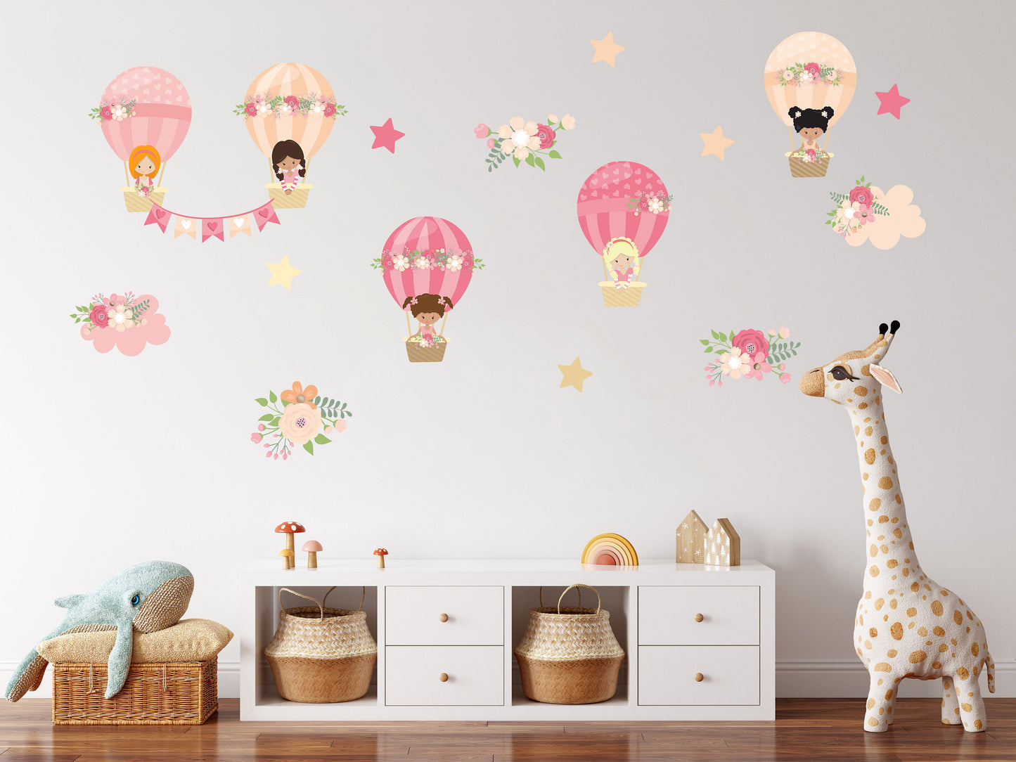 Girl Nursery Wall Sticker Girls Bedroom Wall Sticker Girls Balloon Decal