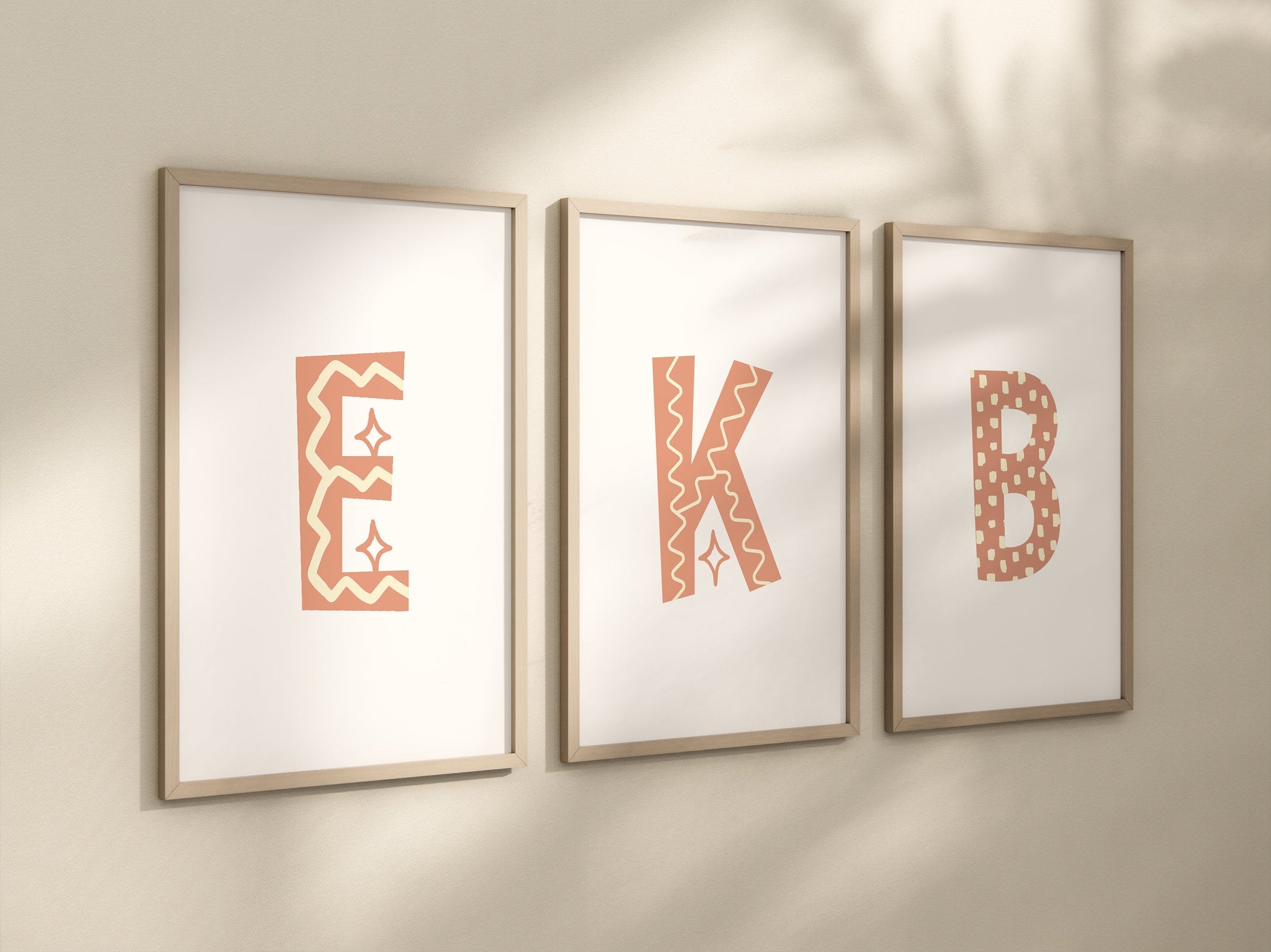 Alphabet Frame Prints Letters Cute Baby Nursery Decor Poster Boho Children's Picture Wall Art Work Boys Bedroom Girls Room Home Decor Ideas