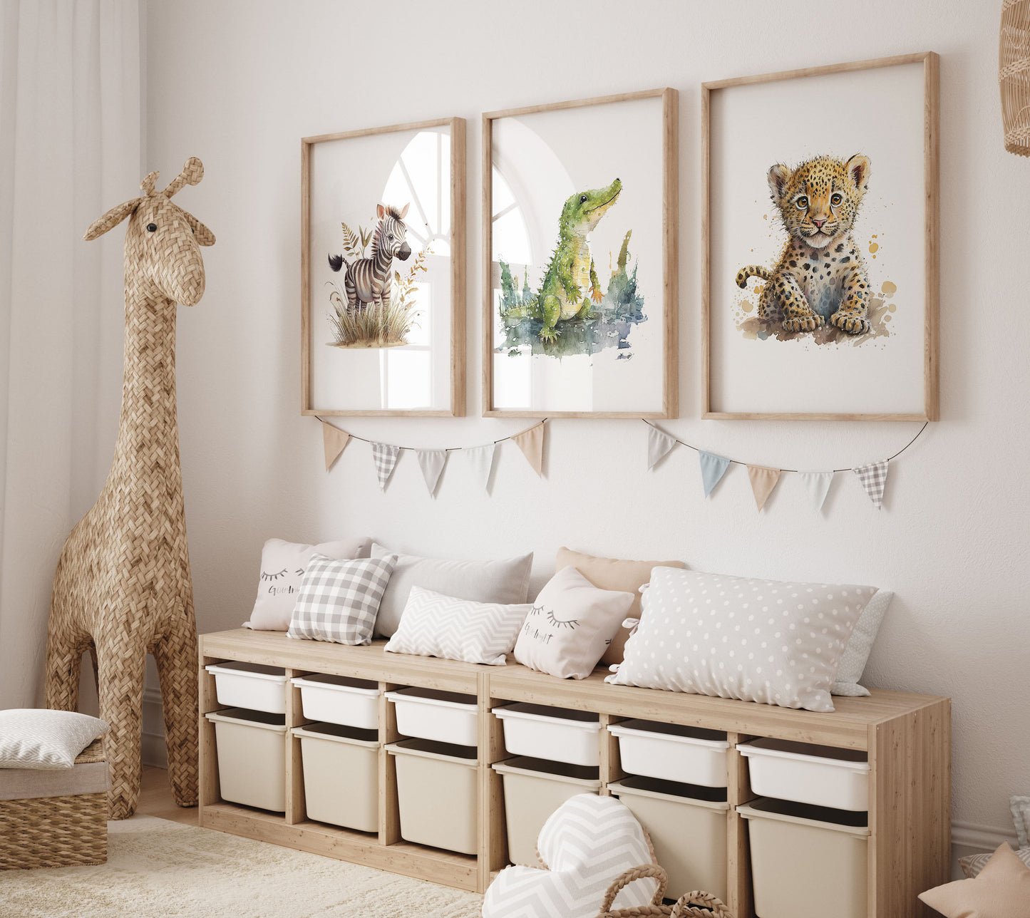 Baby Safari Animal Prints Boho Nursery Pictures Jungle Prints Unisex Nursery Gender Neutral Nursery Decor Elephant Giraffe Leopard Hippo