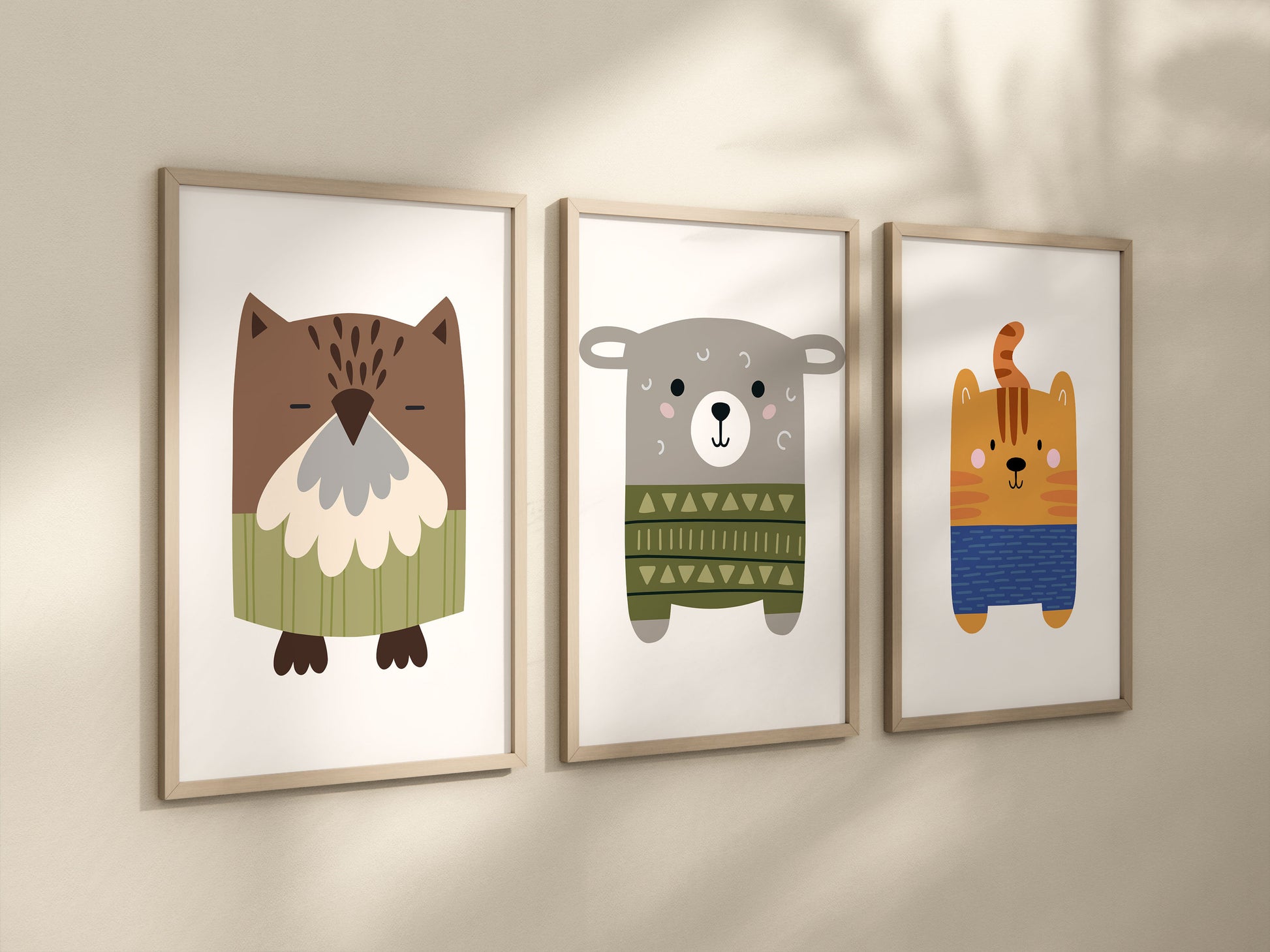 Animal Frame Prints Woodland Cute Baby Nursery Decor Poster Safari Children's Picture Wall Art Work Boys Bedroom Girls Room Home Decor Ideas