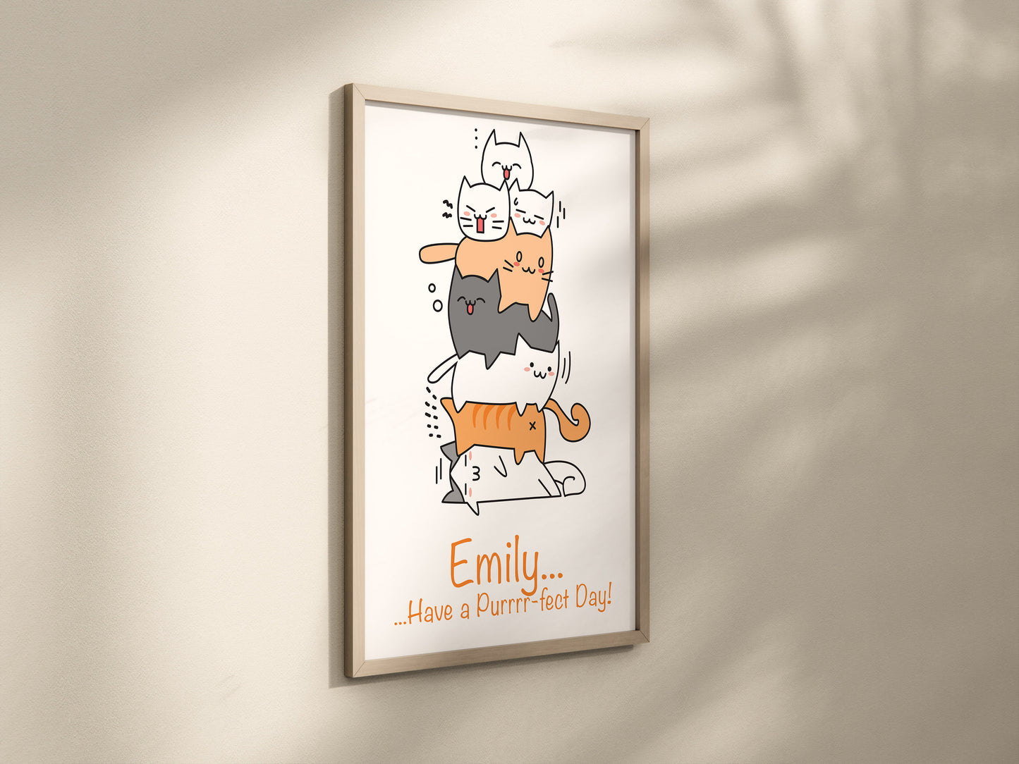 Personalised Name Print Cute Animal Nursery Art Inspirational Quote For Kids Cute Cats Framed Poster Unframed Girls Bedroom Boys Decor Ideas