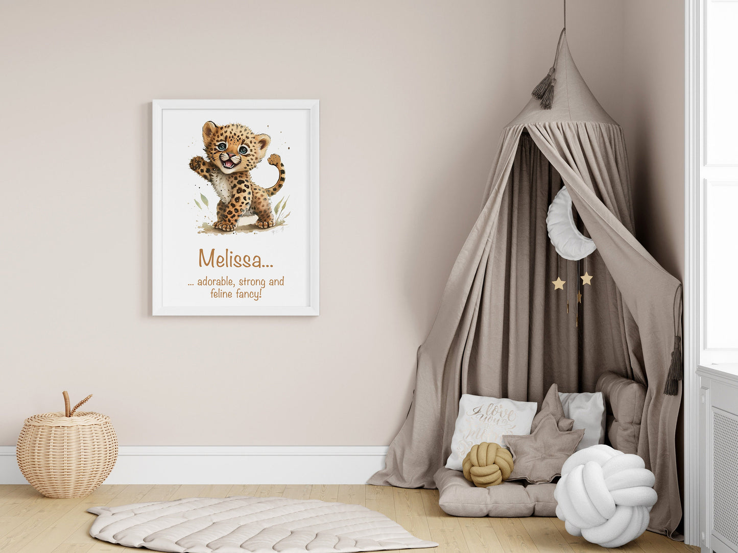 Personalised Named Print Cute Animal Nursery Art Inspirational Quote Kids Baby Safari Framed Poster Unframed Girls Bedroom Boys Decor Ideas