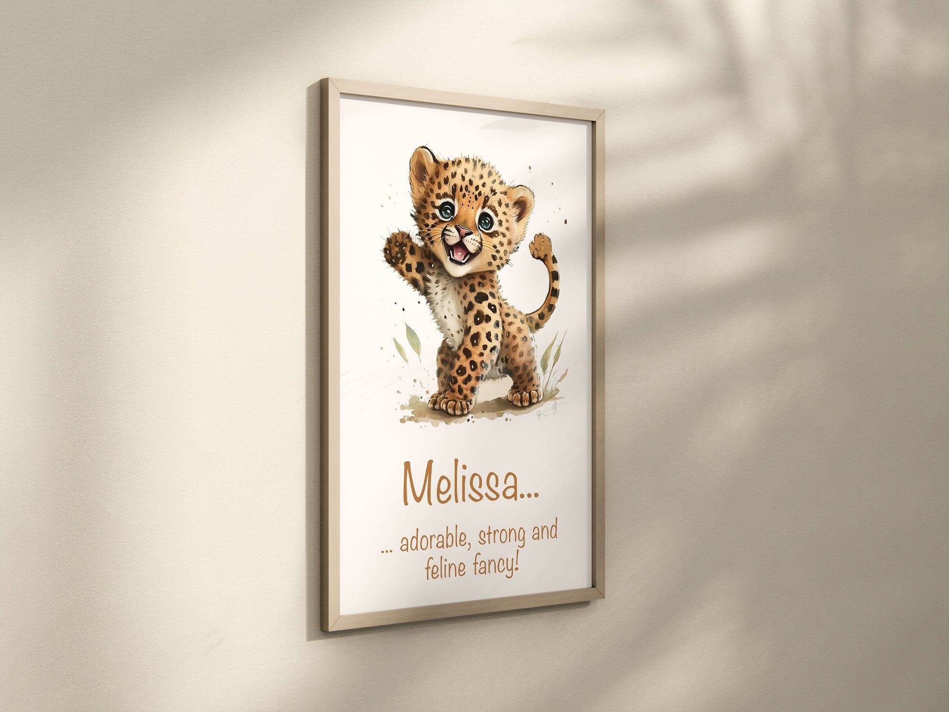 Personalised Named Print Cute Animal Nursery Art Inspirational Quote Kids Baby Safari Framed Poster Unframed Girls Bedroom Boys Decor Ideas