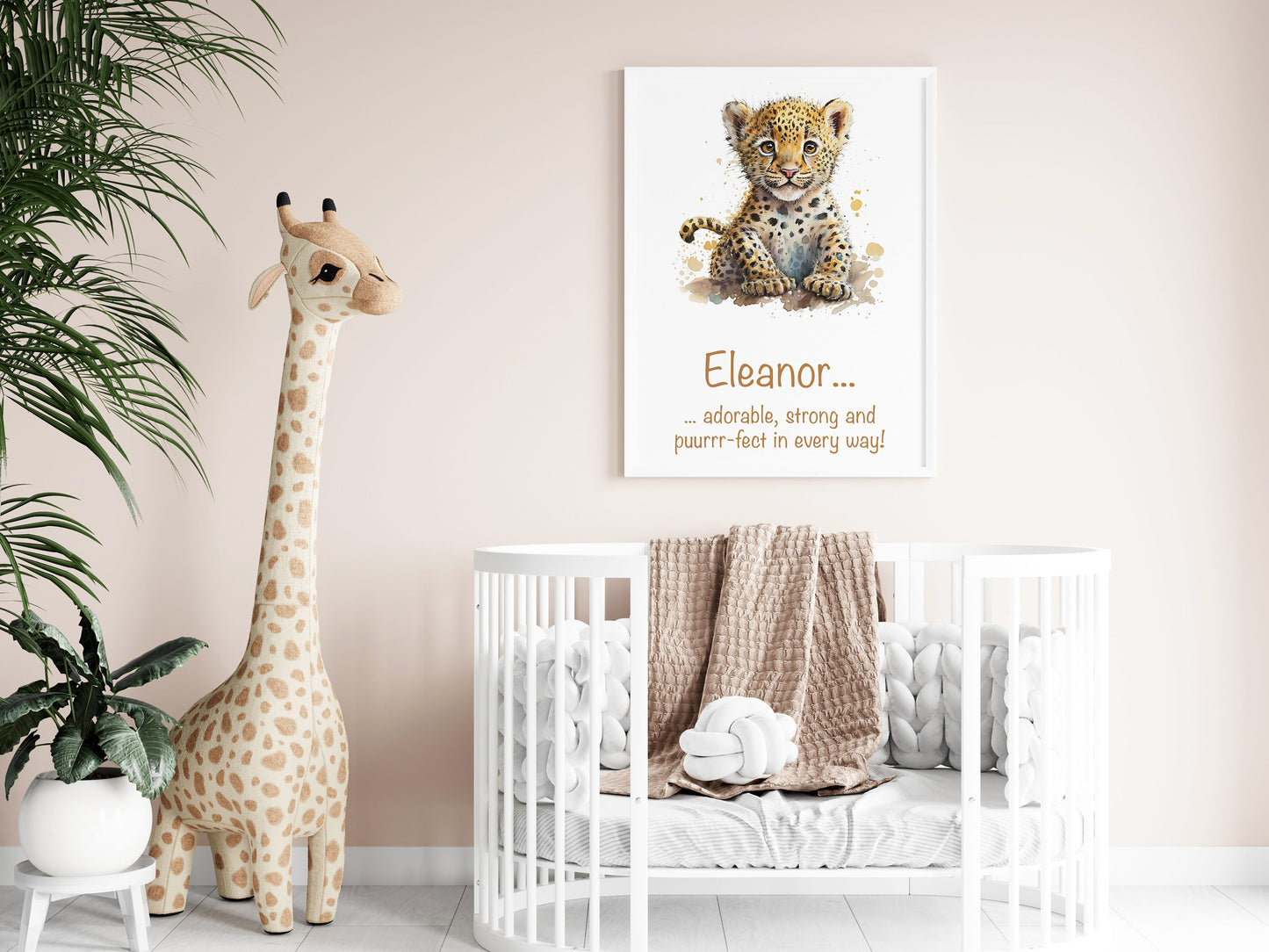 Personalised Named Print Cute Animal Nursery Art Inspirational Quote Kids Baby Safari Framed Poster Unframed Girls Bedroom Boys Decor Ideas