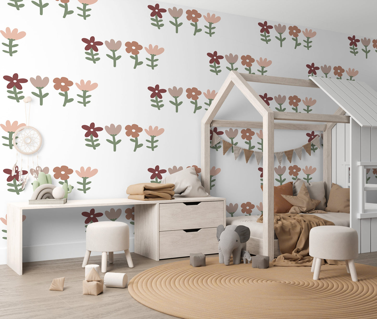 Flower Wall Sticker Nursery Wall Sticker Girls Bedroom Decor