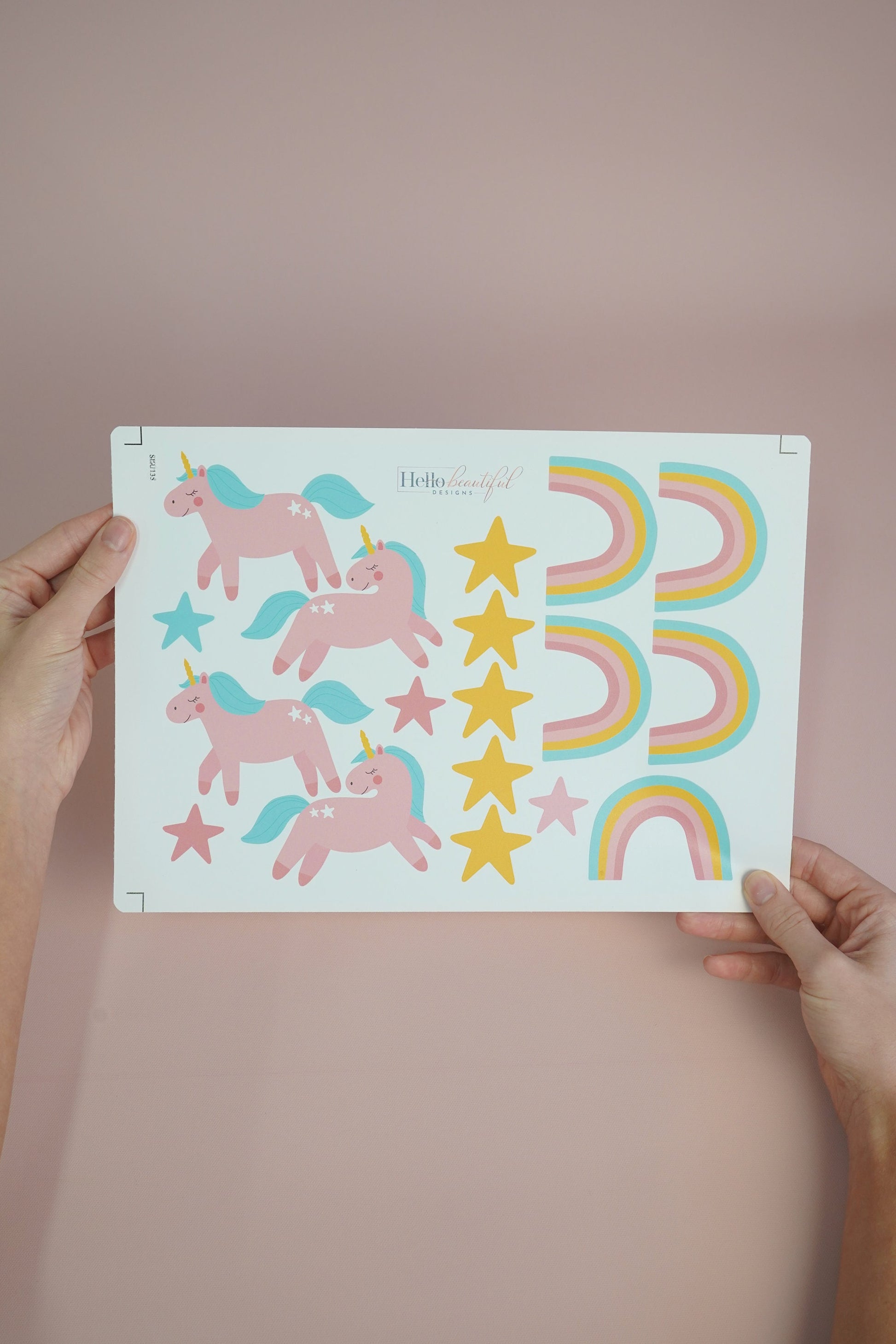 Pink Unicorn Wall Sticker Rainbow Wall Sticker Unicorn Decal Wall