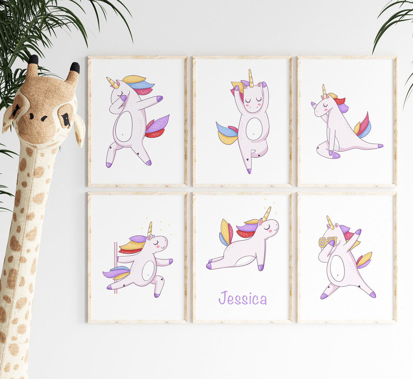 Personalised Name Print Unicorn Print Children