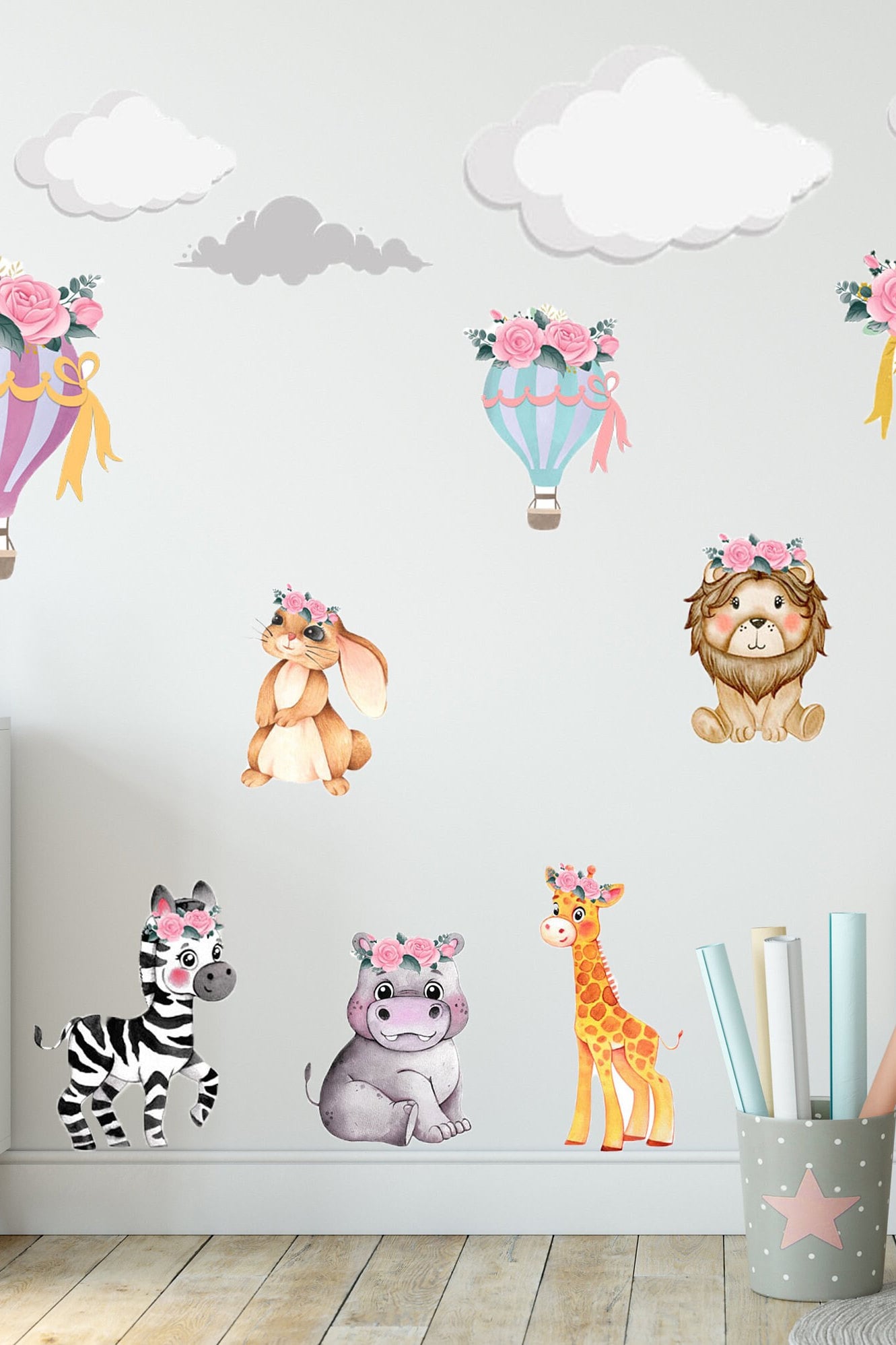 Safari Animal Wall Sticker Nursery Wall Sticker Boho