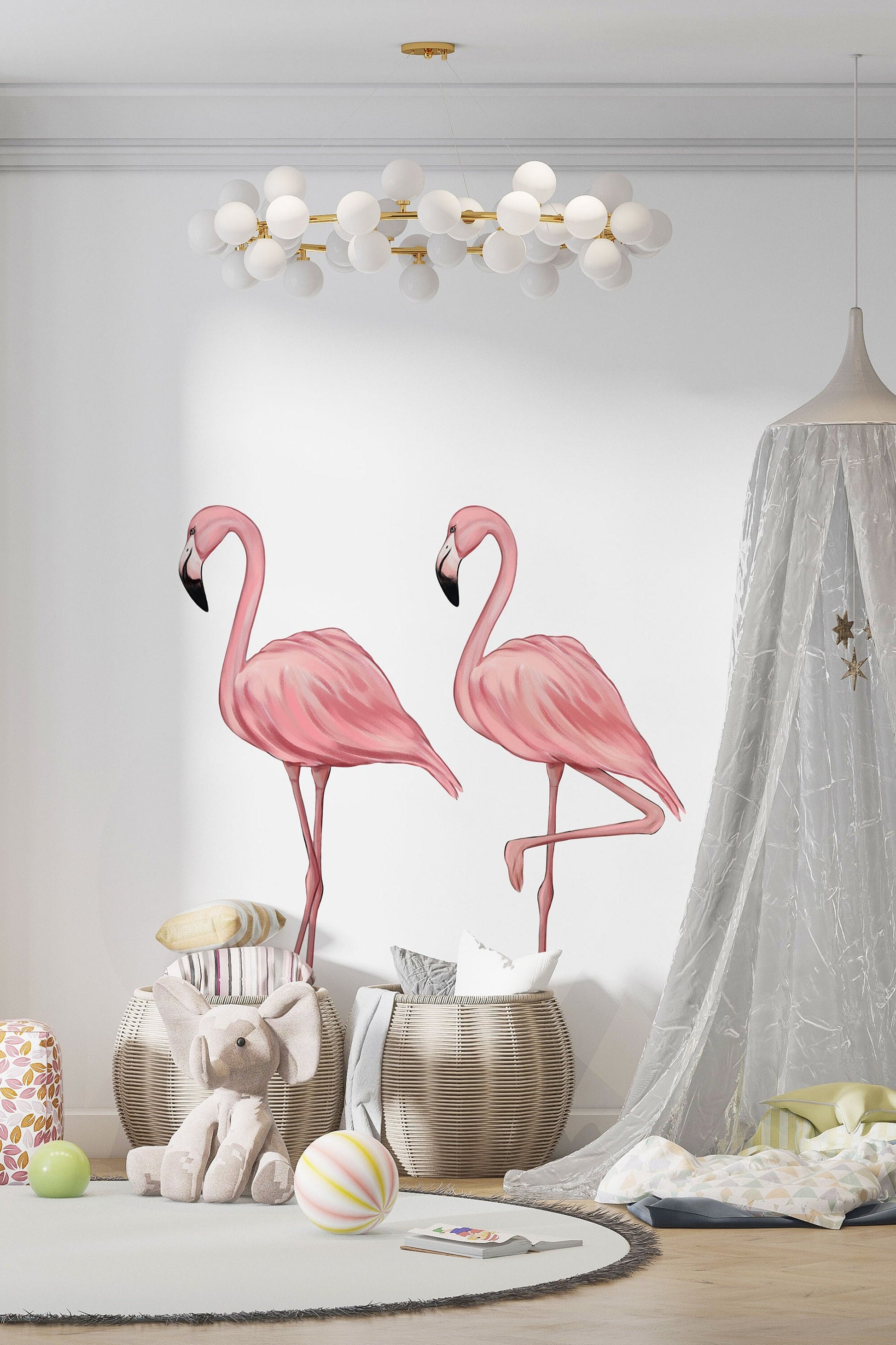 Pink Flamingo Wall Decal Flamingo Wall Sticker Flamingo