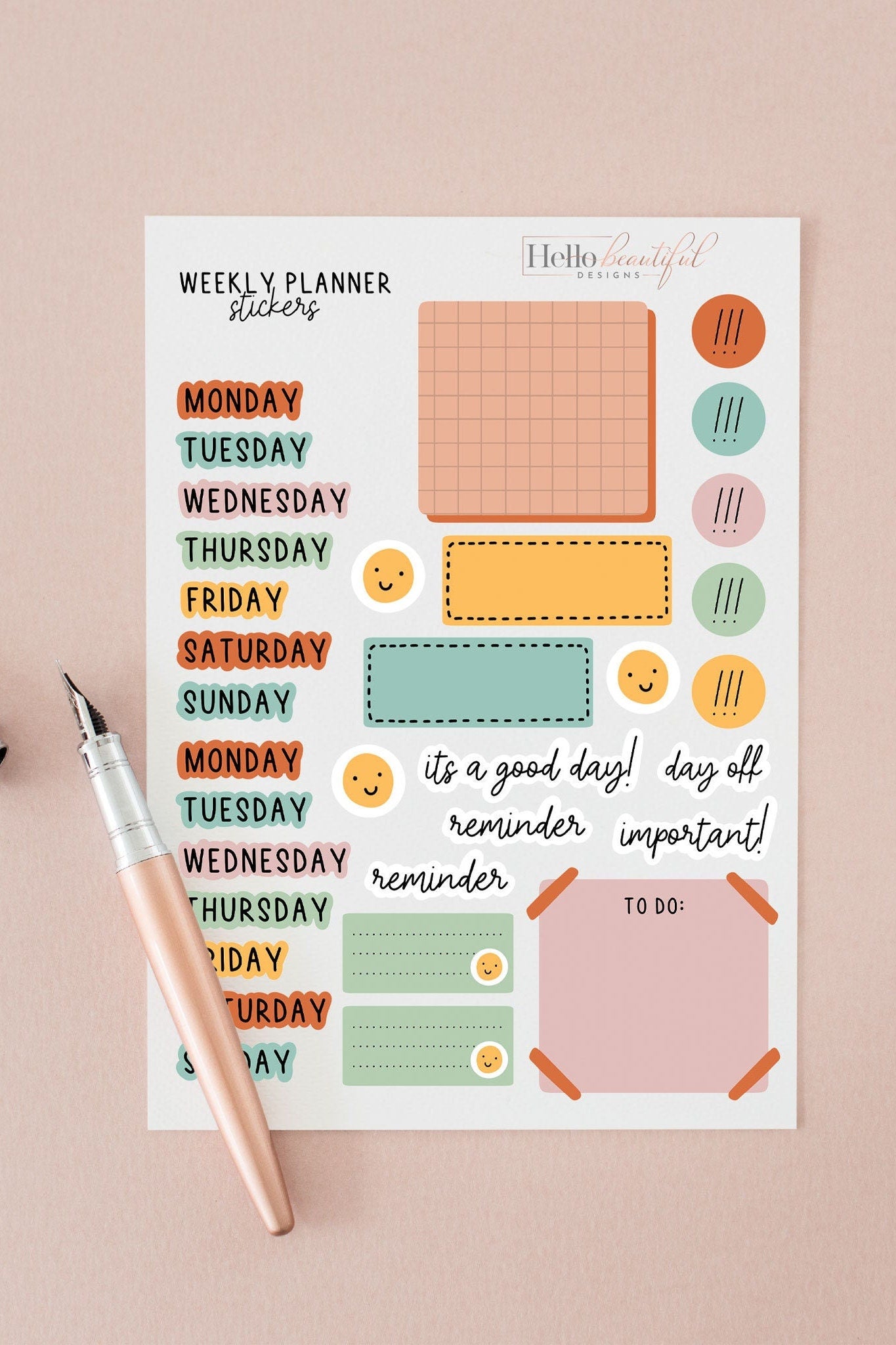 Colourful Daily Motivation Weekly Planner Sticker Sheet Personalised Planner Graph Sticker Diary Sticker Journal Sticker Set Notebook Tag