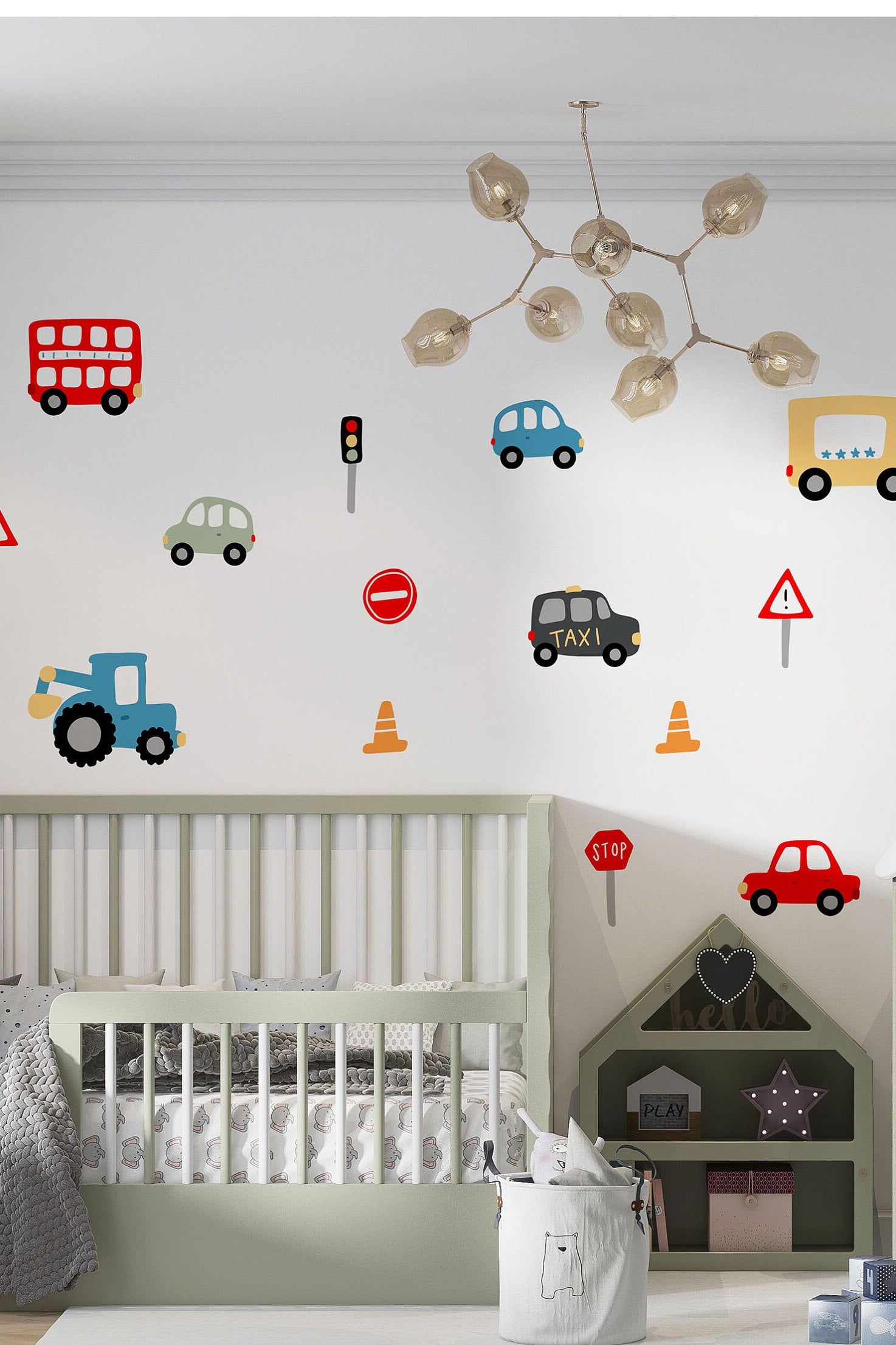 Car Wall Sticker Boy Nursery Transport Wall Sticker Car Wall Decal Vehicle Wall Sticker Mural Car Bedroom Decor Car Wallpaper Playroom Decal