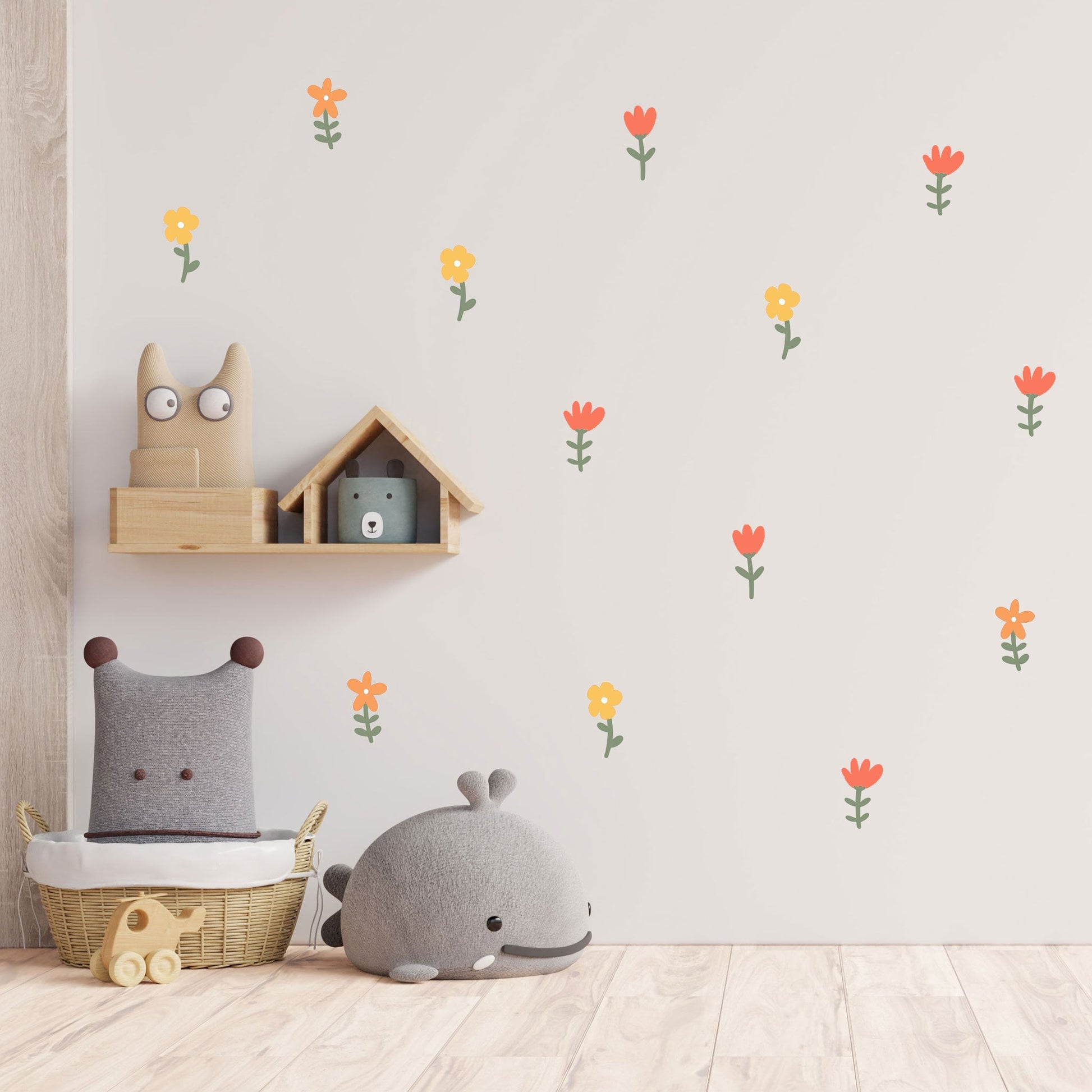 Nursery Flower Wall Sticker Nursery Wall Sticker Flower Wall Decal Children's Wall Decor Kids Room Wall Art Girls Bedroom Floral Decals