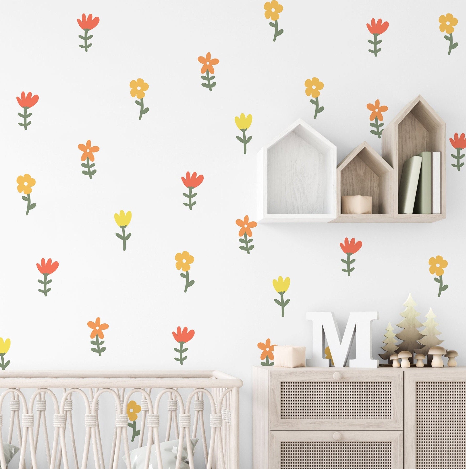 Nursery Flower Wall Sticker Nursery Wall Sticker Flower Wall Decal Children&#39;s Wall