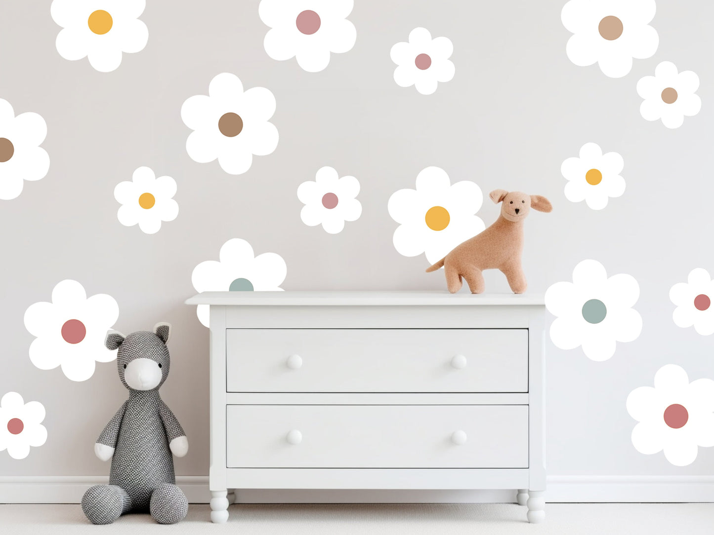 Large Daisies Wall Sticker Nursery Wall Sticker Flower Wall Sticker Daisy Wall Decal Floral Wall Sticker Girl Bedroom Decor Nursery Wall Art